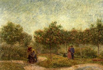 Vincent Van Gogh : People Walking in a Public Garden at Asnieres